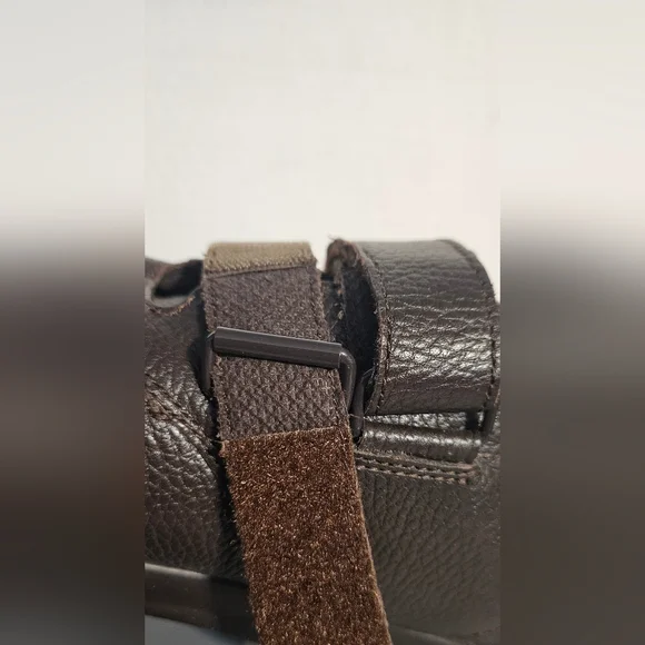 PW Minor Mens Shoes 9 Dark Brown Leather Velcro - Picture 7 of 12